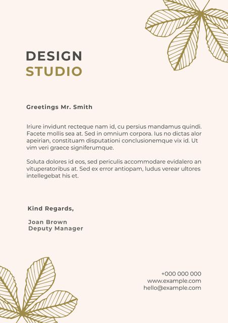 Elegant Botanical Corporate Letterhead Design Template - Download Free Stock Templates Pikwizard.com