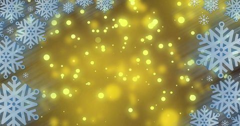 Festive Snowflakes on Glowing Yellow Background