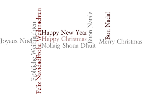 Multilingual Happy New Year Text with Jeff Bezos Photo Blend