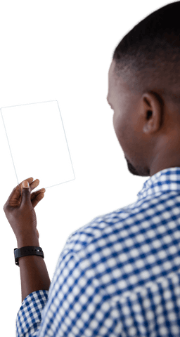 Man Holding Transparent Tablet for Futuristic Concept - Download Free Stock Videos Pikwizard.com