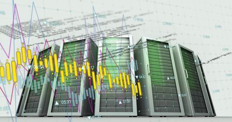 digital data processing with computer servers and global network - Download Free Stock Images Pikwizard.com