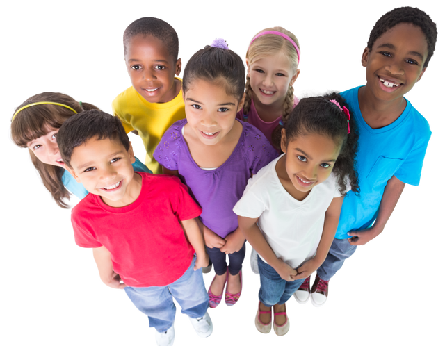 Happy Diverse Children Viewed from Above on Transparent Background - Download Free Stock Videos Pikwizard.com