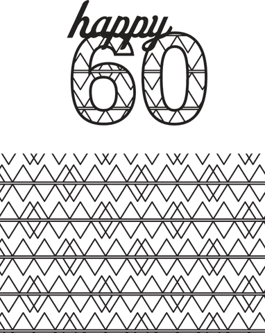 Transparent Happy 60 Cards Design with Black Geometric Pattern - Download Free Stock Videos Pikwizard.com