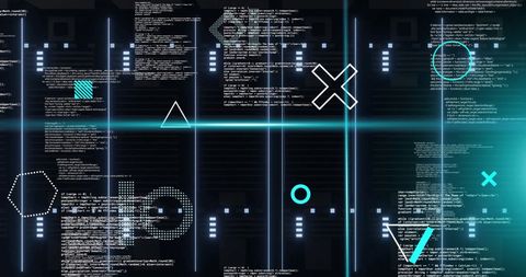 abstract data processing with glowing digital elements - Download Free Stock Images Pikwizard.com