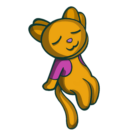 tranquil floating orange cat in magenta shirt on transparent background - Download Free Stock Videos Pikwizard.com
