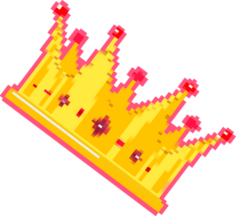 Pixel Art Golden Crown with Red Gems on Transparent Background - Download Free Stock Videos Pikwizard.com