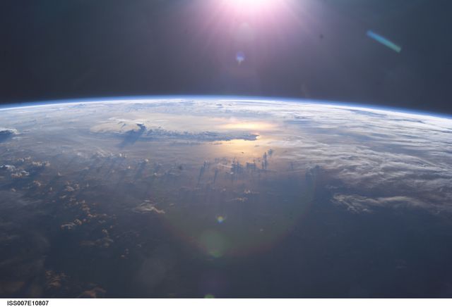 Sunset Over Pacific Ocean from International Space Station, Earth Horizon - Download Free Stock Photos Pikwizard.com