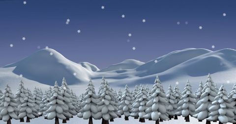 Serene Winter Landscape with Snow-Covered Fir Trees - Download Free Stock Images Pikwizard.com