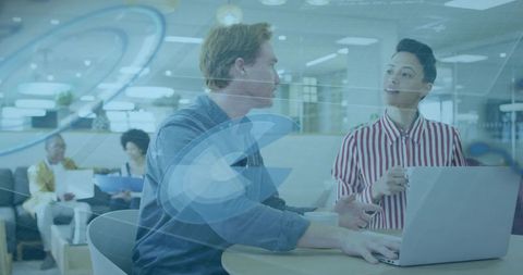 Innovative Team Collaboration in Contemporary Office Setup