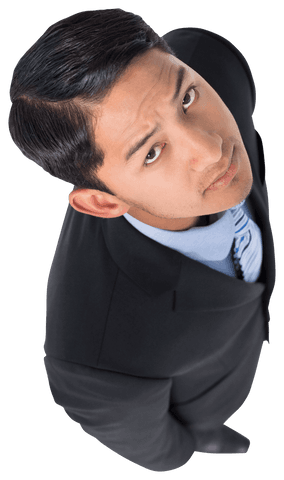 Transparent Business Perspective from Above: Serious Asian Professional