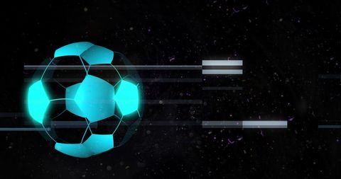 Futuristic Football in Motion on Black Background