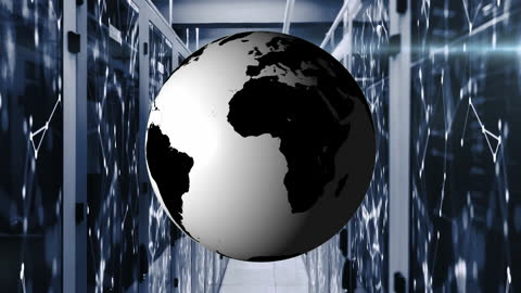 Animated Globe Overlay on Data Processing