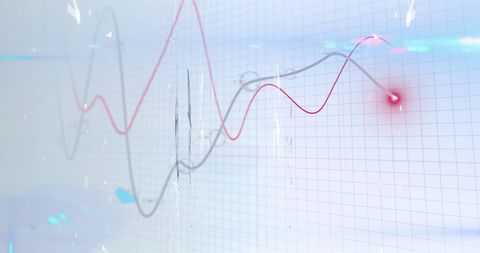Fluctuating Data Trends Chart with Red and Gray Lines - Download Free Stock Images Pikwizard.com