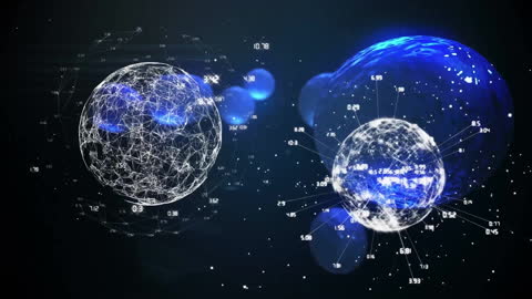 Futuristic Global Network With Data Visualization