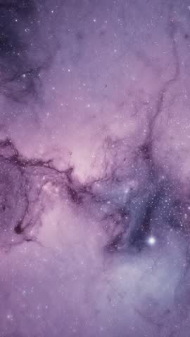 Looping Vertical Purple Nebula — Cosmic Gas Clouds and Twinkling Stars for Backgrounds