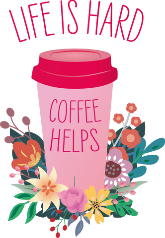 transparent coffee cup with motivational floral design - Download Free Stock Videos Pikwizard.com