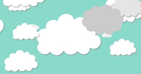 Floating Paper Clouds on Turquoise Background Symbolizing Sustainability - Download Free Stock Images Pikwizard.com