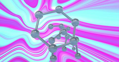 Abstract Molecular Structure with Vibrant Gradient Background