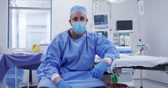 Surgeon in Operating Room Wearing Protective Gear - Download Free Stock Images Pikwizard.com