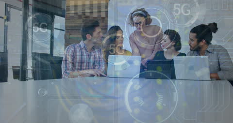 Business Team Collaborating on 5G and Technology Strategy