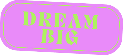 Bold dream big typography design on transparent background