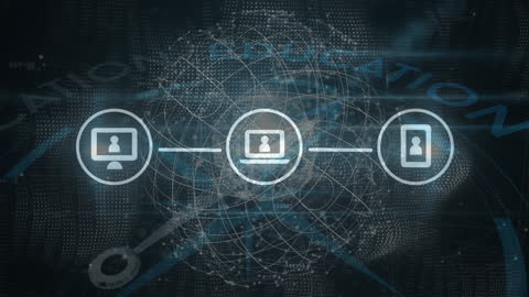 Global Network Connections in Digital Space Concept