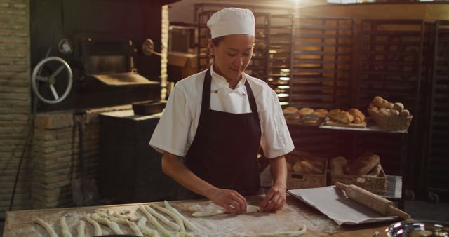 Professional Baker Preparing Dough Inside Cozy Artisan Bakery - Download Free Stock Images Pikwizard.com