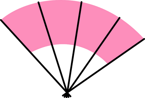 transparent background flat-style decorative pink hand fan with black ribs - Download Free Stock Videos Pikwizard.com