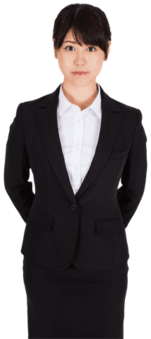 Smiling Asian Businesswoman on Transparent Background
