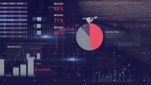 Digital Analytics Interface with Data and Graphs Day to Night