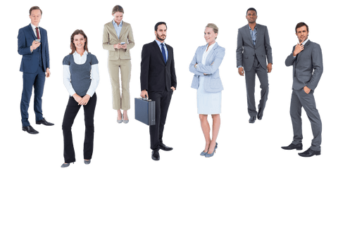 Diverse business team on transparent background