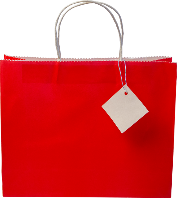 Red Transparent Shopping Bag with White Gift Tag Isolated on White Background - Download Free Stock Videos Pikwizard.com