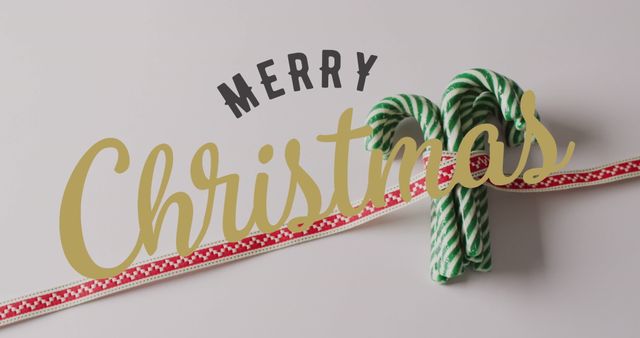 Festive Merry Christmas Card with Candy Canes - Download Free Stock Images Pikwizard.com