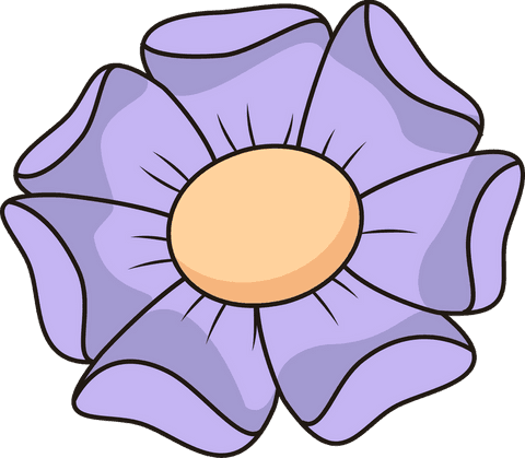 Minimalist Lavender Flower Illustration on Transparent Background