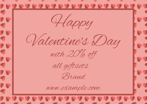 valentine's day promotion with heart pattern and discount offer - Download Free Stock Templates Pikwizard.com
