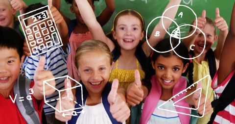 Happy Students Learning Mathematics in Classroom Setting - Download Free Stock Images Pikwizard.com
