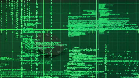 Futuristic Digital Code with Overlaid Casino Chips