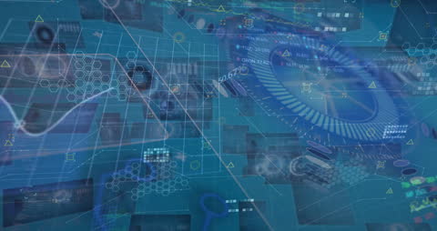 Abstract Digital Network and Financial Data Visualization