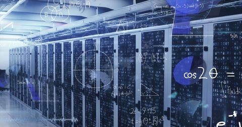 Mathematical Symbols and Data Servers in High-Tech Environment - Download Free Stock Images Pikwizard.com