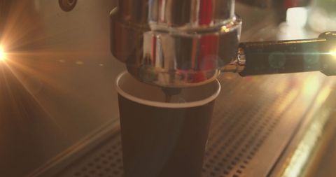 Espresso Machine Brewing Fresh Coffee into Paper Cup - Download Free Stock Images Pikwizard.com