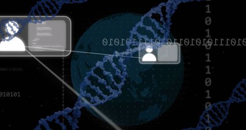 Digital DNA and Binary Code over Globe for Medical Tech and Coding Concepts - Download Free Stock Images Pikwizard.com