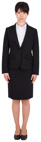 Asian Businesswoman Smiling in Professional Attire on Transparent Background