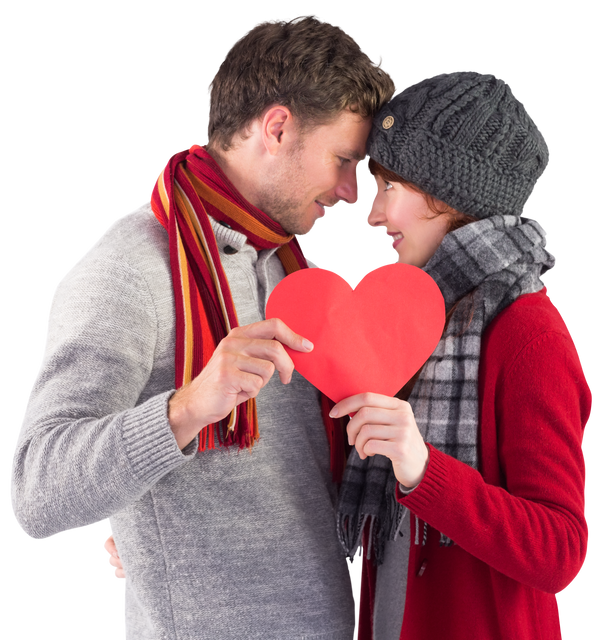 Couple Holding Red Heart Symbolizing Love on Transparent Background - Download Free Stock Videos Pikwizard.com