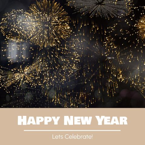 sparkling new year fireworks celebrations with greeting - Download Free Stock Templates Pikwizard.com