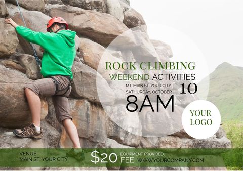 dynamic rock climbing adventure with scenic mountain view - Download Free Stock Templates Pikwizard.com