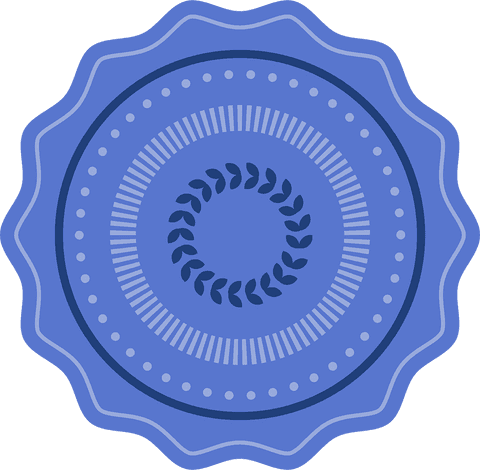 blue circular badge with intricate design on transparent background - Download Free Stock Videos Pikwizard.com