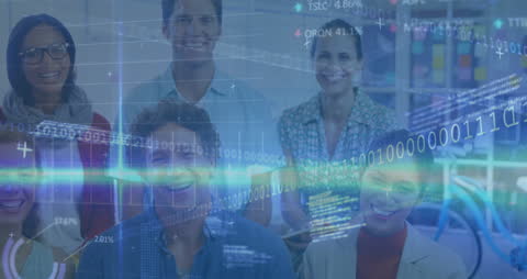 Diverse Team Engaging in Data Analysis at Office