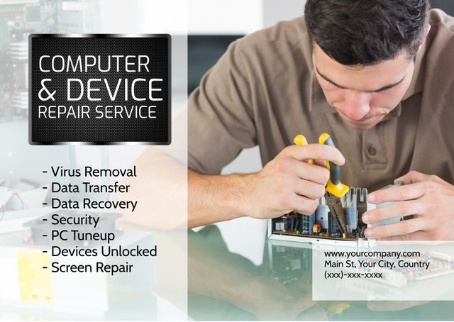 Professional Computer and Device Repair Service - Download Free Stock Templates Pikwizard.com