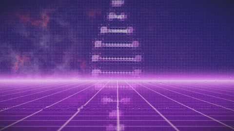 Futuristic DNA Helix in Virtual Digital Space