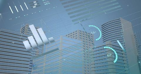 Futuristic Digital Data Analytics Over Urban Skyline - Download Free Stock Images Pikwizard.com